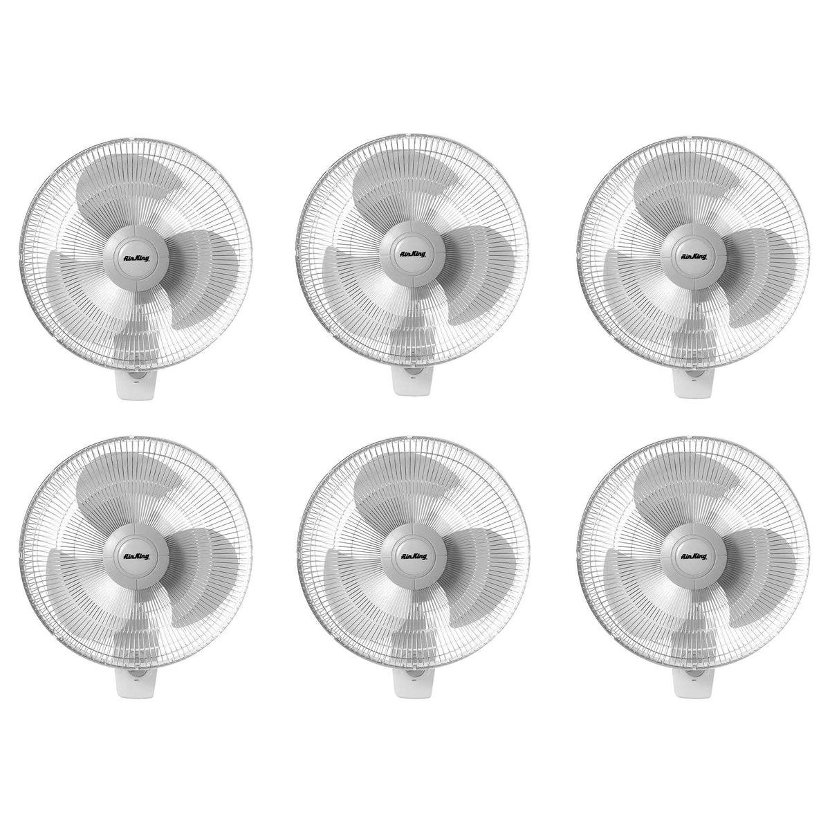 Air King 16 Inch Commercial Grade Oscillating 3 Blade Wall Mount Fan (6 Pack)