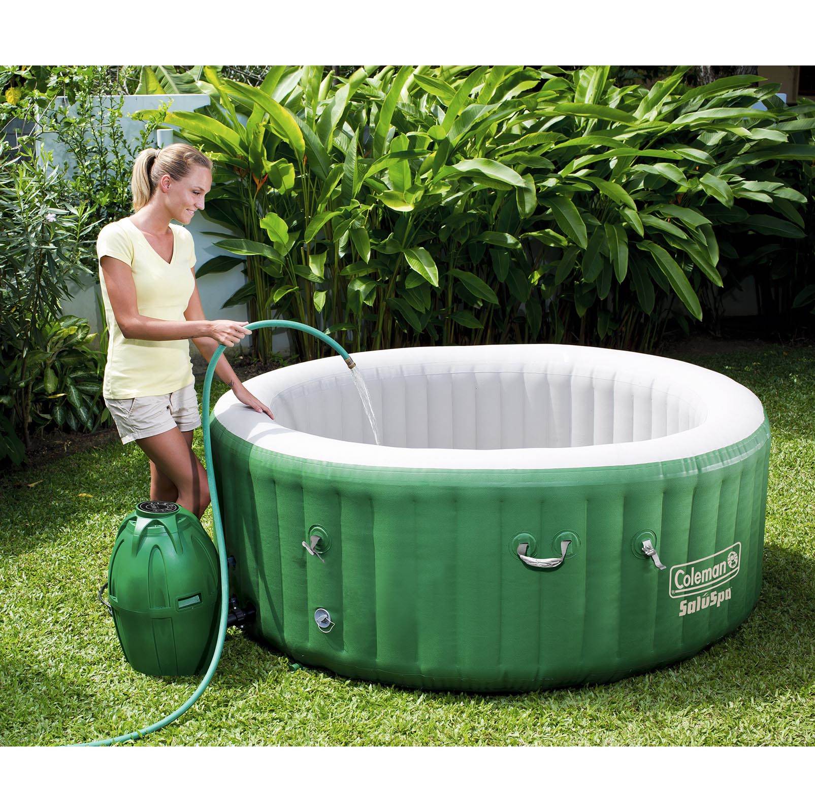 Coleman 6 Person Inflatable Hot Tub + Music Center + 6 Filters + Cleaning Set