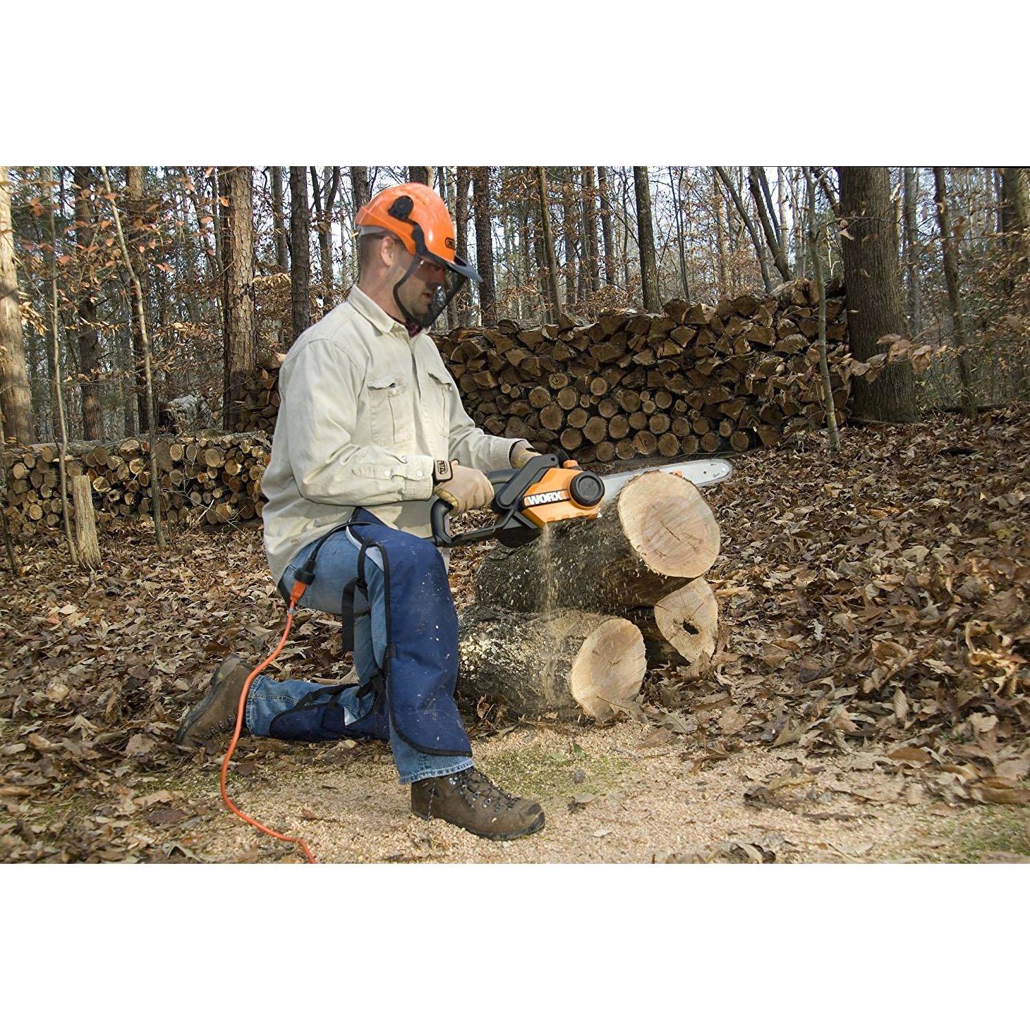 Worx 16-Inch Bar Powerful 14.5 Amp Lightweight Electric Chainsaw