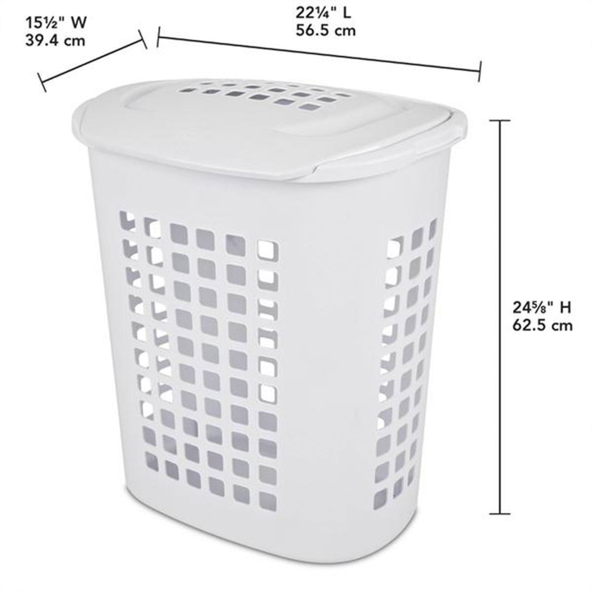 Sterilite 2.3 Bushell 81 Liter Lift Top XL Laundry Basket Hamper, White (8 Pack) - VMInnovations