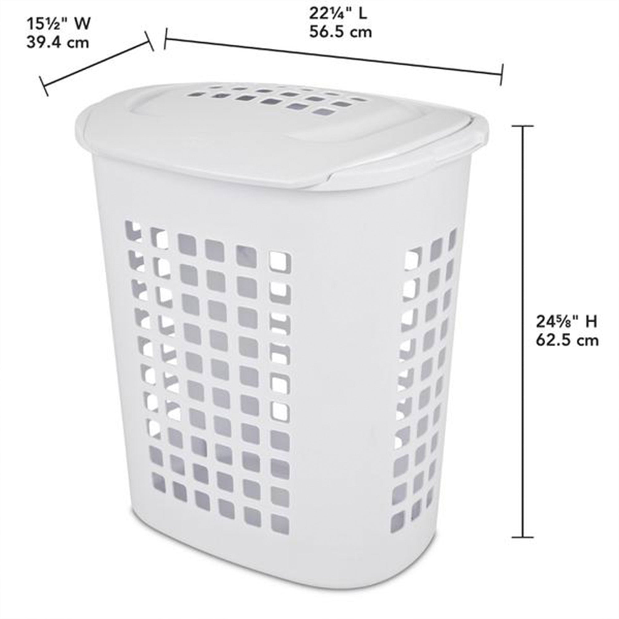 Sterilite 2.3 Bushell 81 Liter Lift Top XL Laundry Basket Hamper, White - VMInnovations