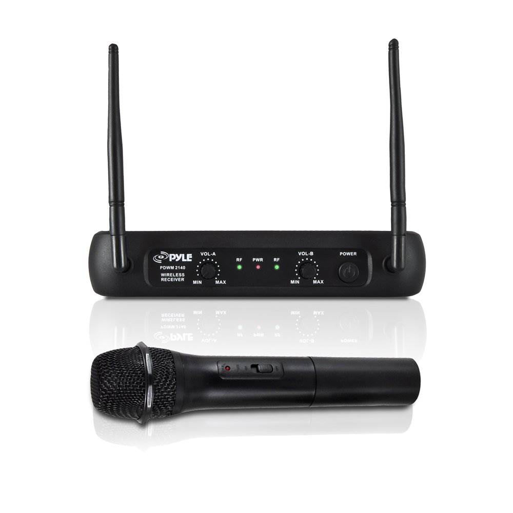 Pyle 2 x PDWM2140 VHF 2 Channel Wireless Handheld & Headset Mic System (2 Pack)