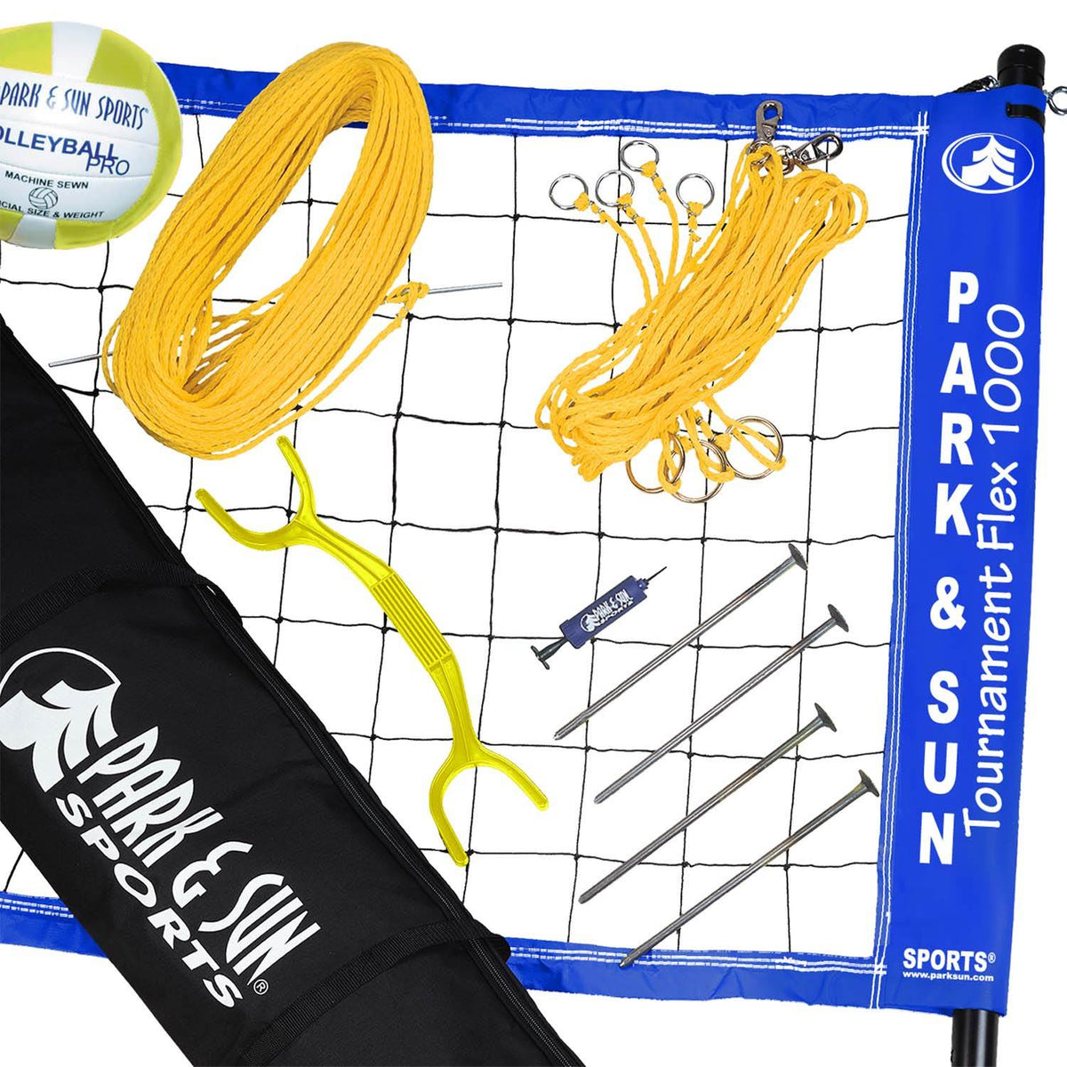 Park & Sun Sports Tournament 1000 Outdoor Volleyball Net Set, Blue (For Parts)