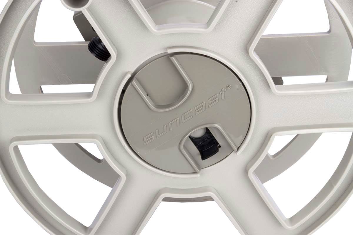 Suncast 100 Ft. Wall Mount Garden/Yard Hose Reel Side Winder- Taupe (Open Box)