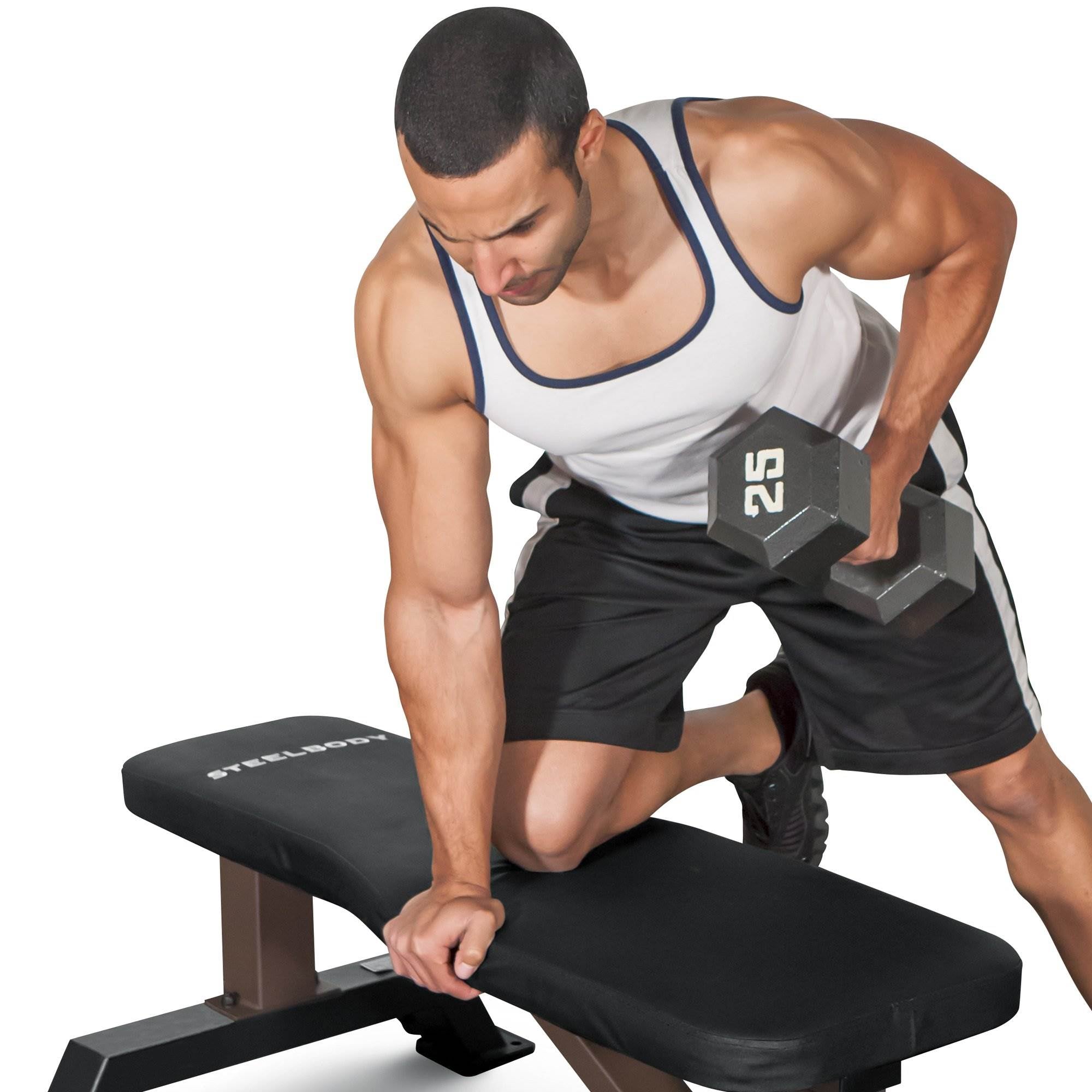 Steelbody Multipurpose Weightlifting Strength Training Flat Bench (Open Box)