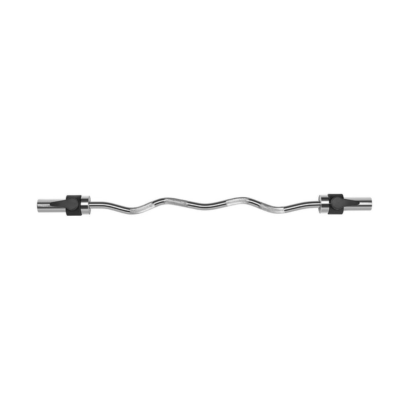 Marcy Pro Solid Steel Chrome Plated Olympic Arm Muscle Curl Bar with Collars