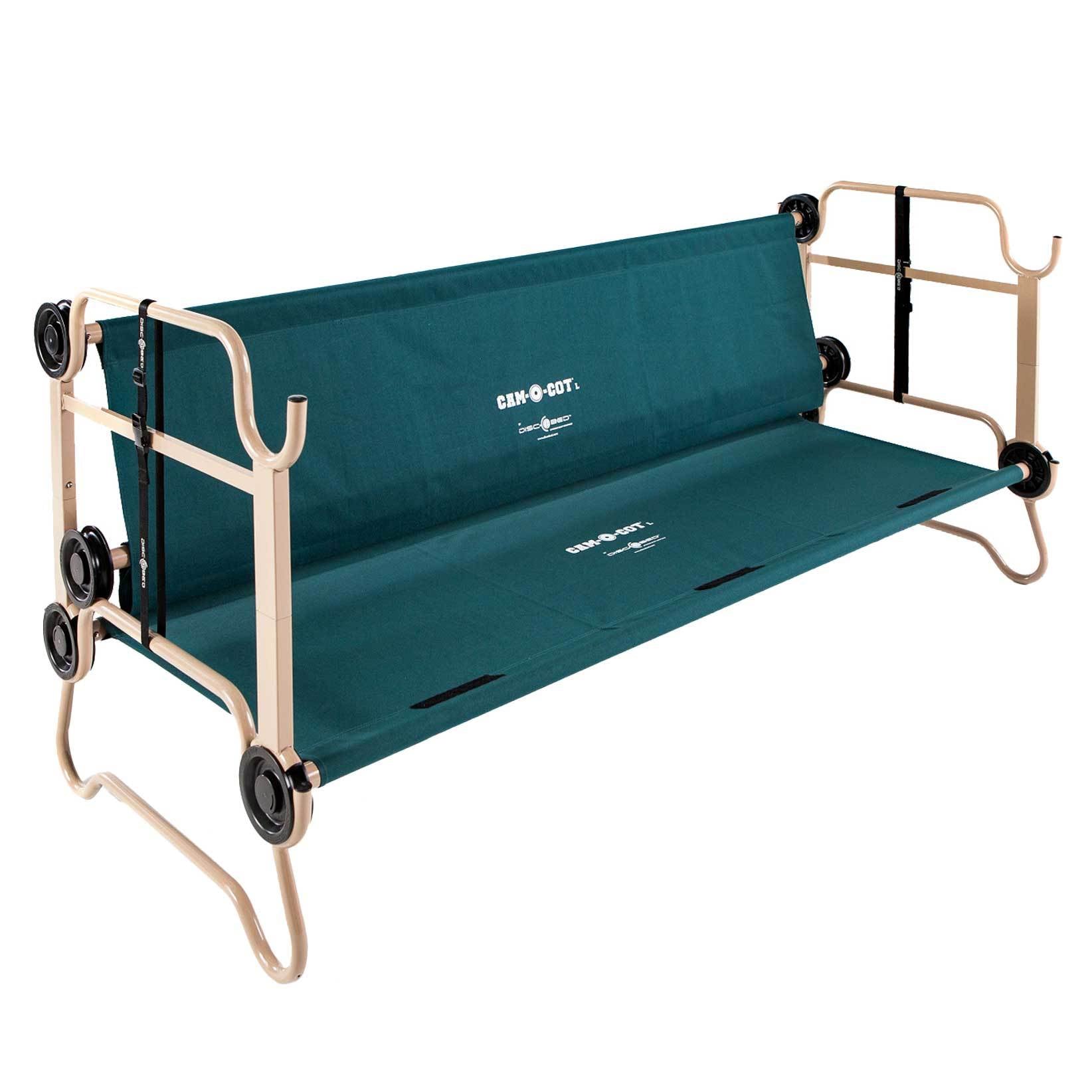 Disc-O-Bed X-Large Cam-O-Bunk Bench Bunked Double Cot + 3 Shelf Hanging Cabinet - VMInnovations