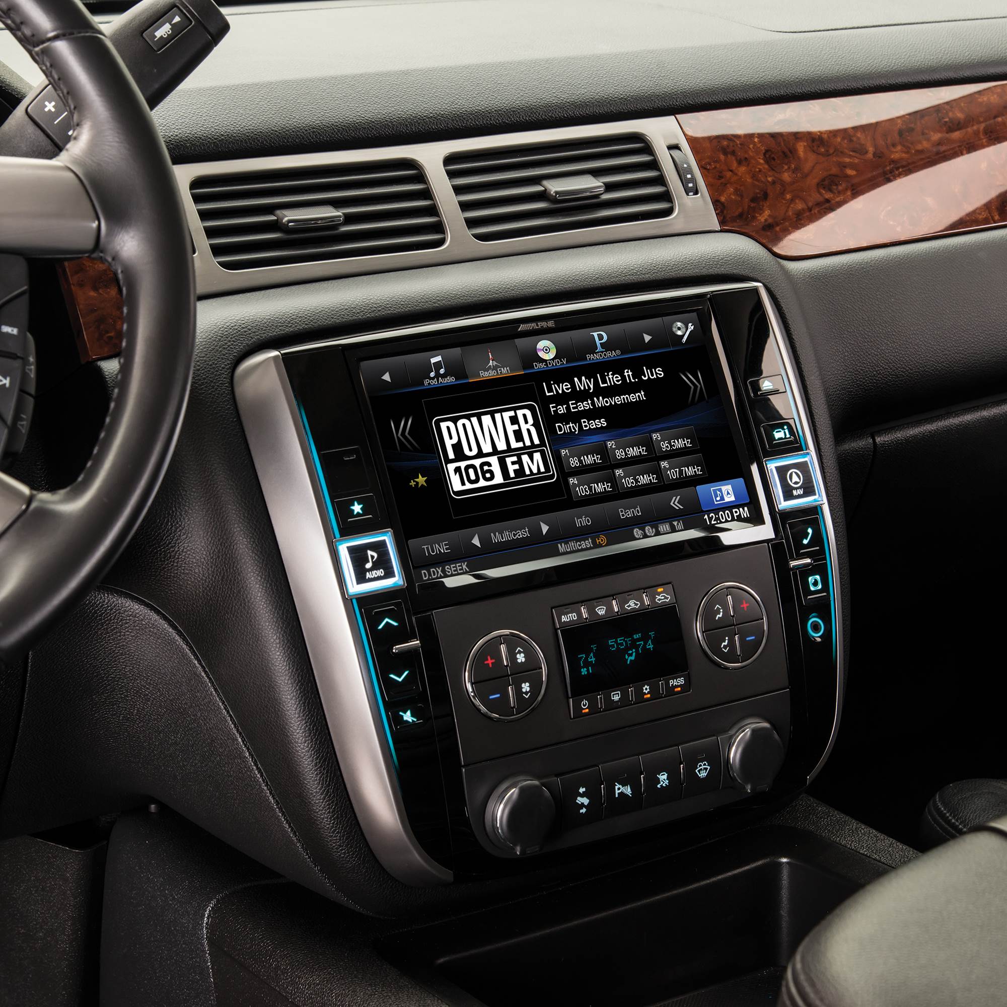 Alpine GM Truck & SUV 9-Inch 2-DIN In-Dash Bluetooth Restyle Audio & GPS System