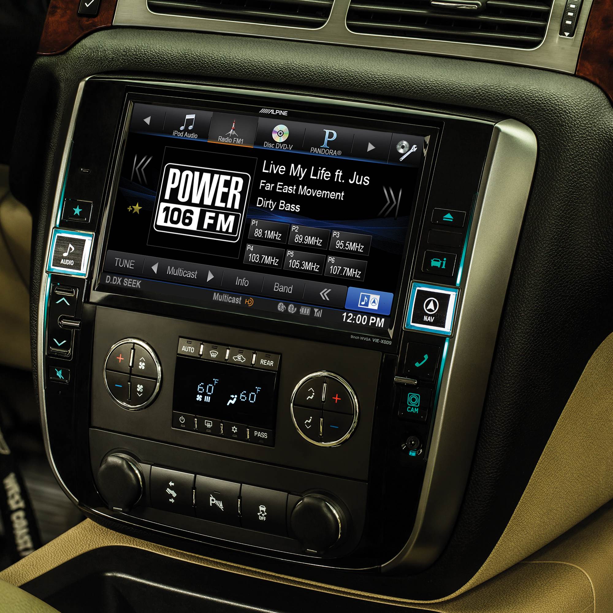 Alpine GM Truck & SUV 9-Inch 2-DIN In-Dash Bluetooth Restyle Audio & GPS System