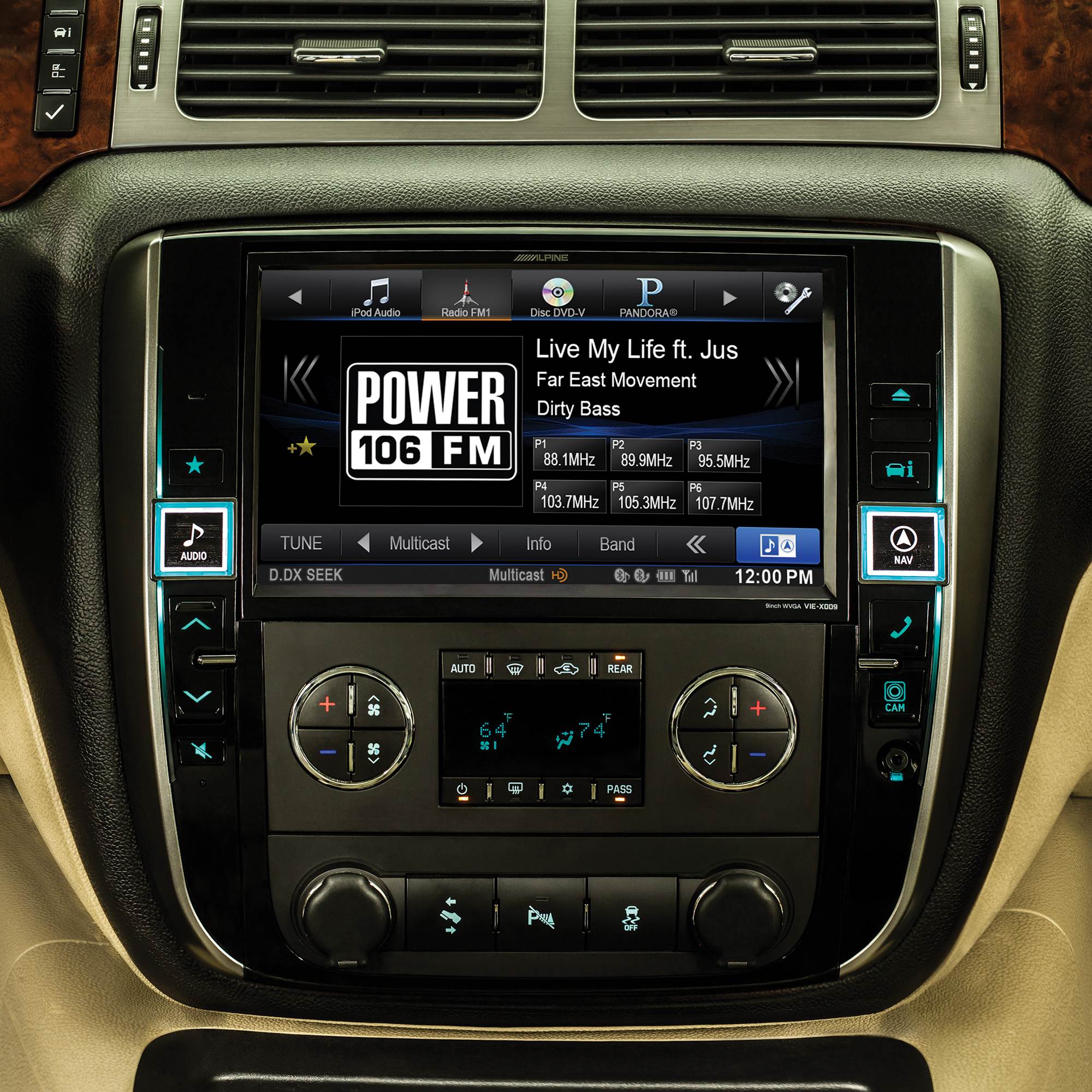 Alpine GM Truck & SUV 9-Inch 2-DIN In-Dash Bluetooth Restyle Audio & GPS System