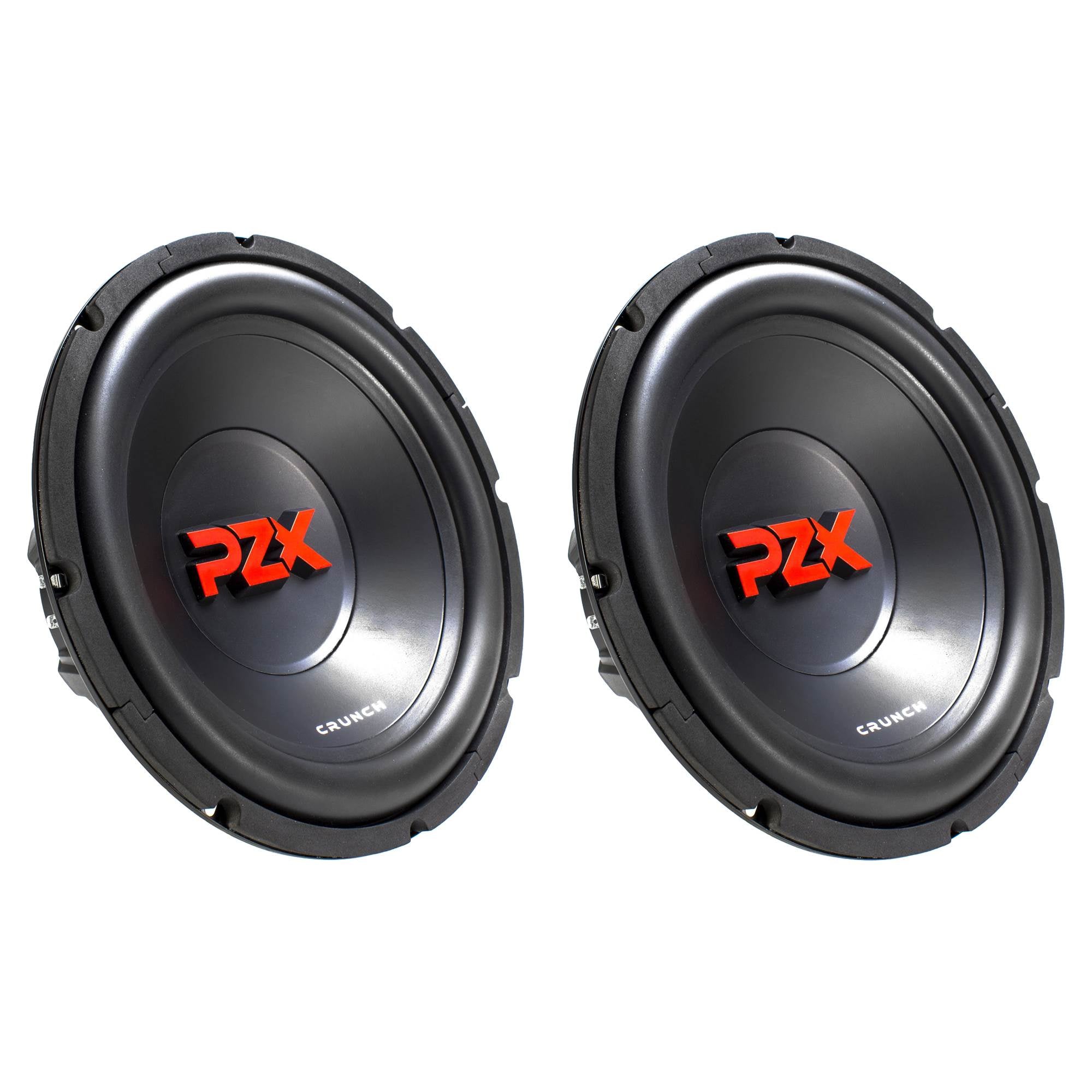 Crunch 600W 12" PZX Series Dual 4 Ohm Voice Coil Car Subwoofer, 2 Pack | PZX12D4