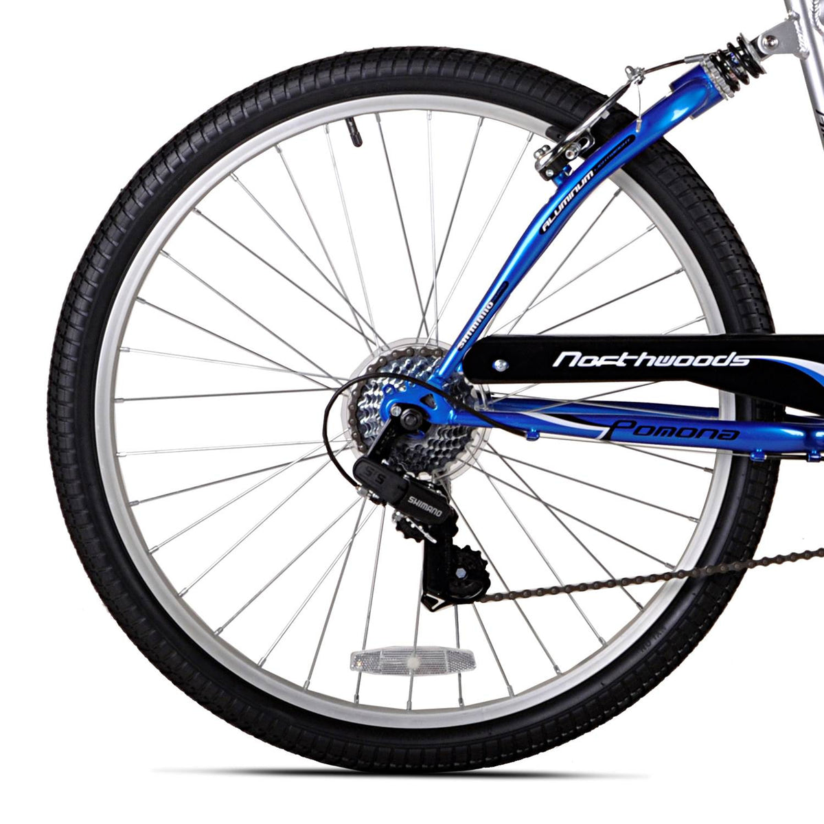 Northwoods Pomona 26" Men's 7 Speed Dual Suspension Bike, Blue (Open Box)
