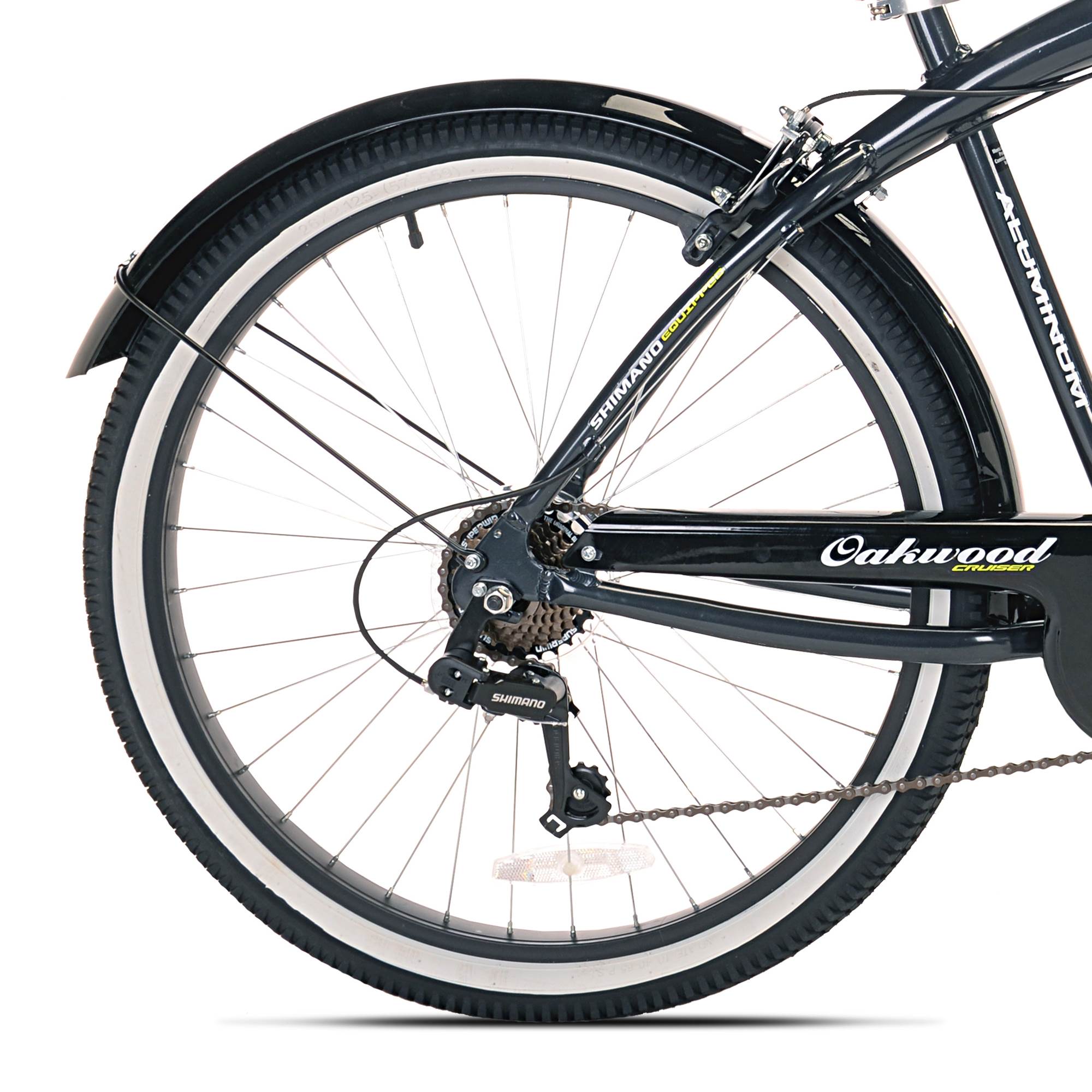 Oakwood Men's 26" White Wall Tire Cruiser Bike w/ 7 Speed Gear Shift (Open Box)