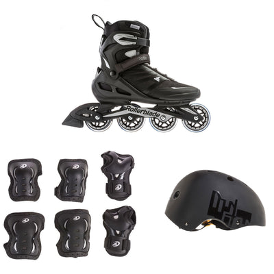 Rollerblade USA Men's Size 10 Rollerblades + Protective Gear + Skate Helmet