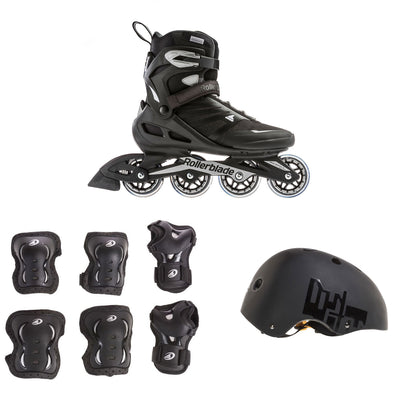 Rollerblade USA Men's Size 11 + Protective Gear + Skate Helmet