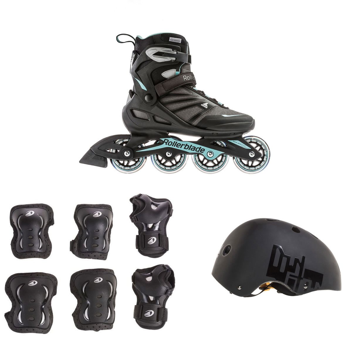 Rollerblade USA Women's Size 9 Rollerblades + Protective Gear + Skate Helmet