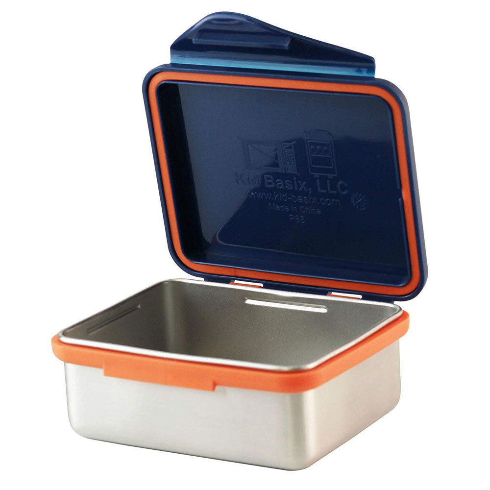 Kid Basix 13 Ounce Reusable Lunch Container with Attached Lid, Navy (Open Box)