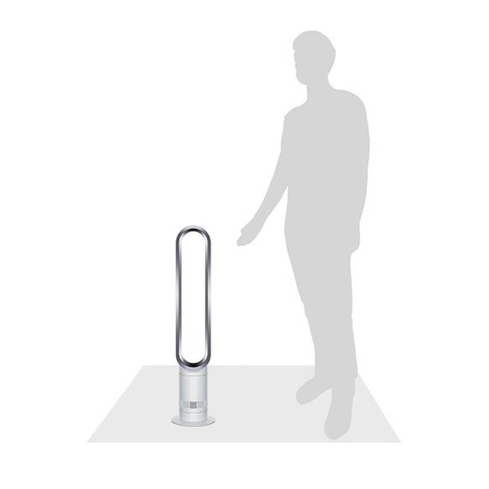 Dyson AM07 40" Bladeless Tower Fan + Remote, White/Iron | Used