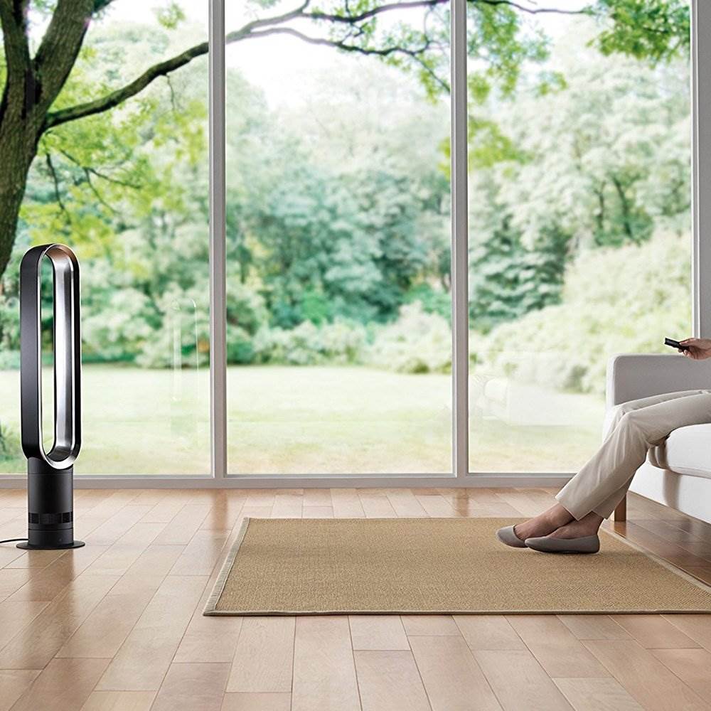 Dyson AM07 40" Bladeless Tower Fan + Remote, White/Iron | Used