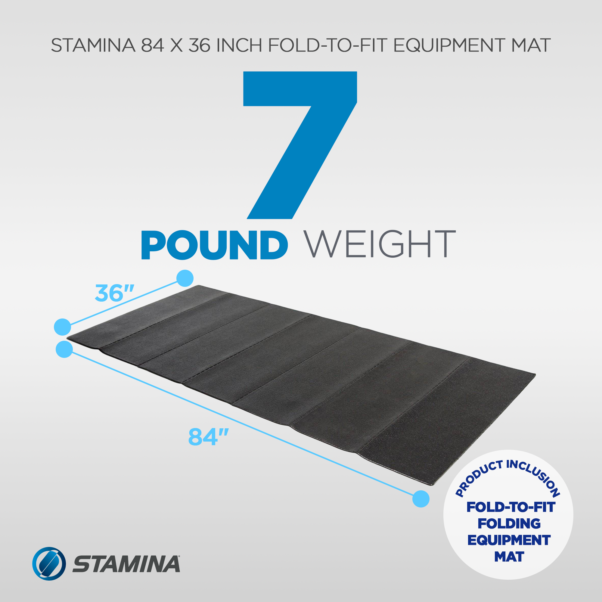Stamina 84 x 36 Inch Fold-To-Fit Home Gym Fitness Exercise Foam Equipment Mat - VMInnovations