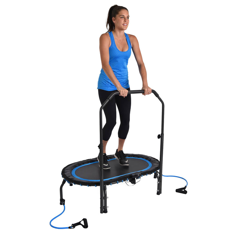 Stamina InTone Oval Fitness Rebounder Trampoline for Cardio with Handlebars - VMInnovations