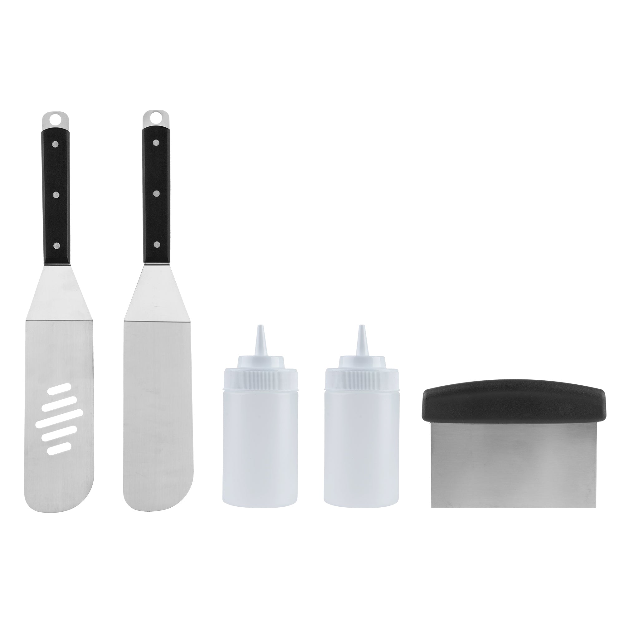 Grill Boss Edge 79870GB 5 Piece Outdoor Griddle Tool Set w/ 2 Spatulas & Scraper