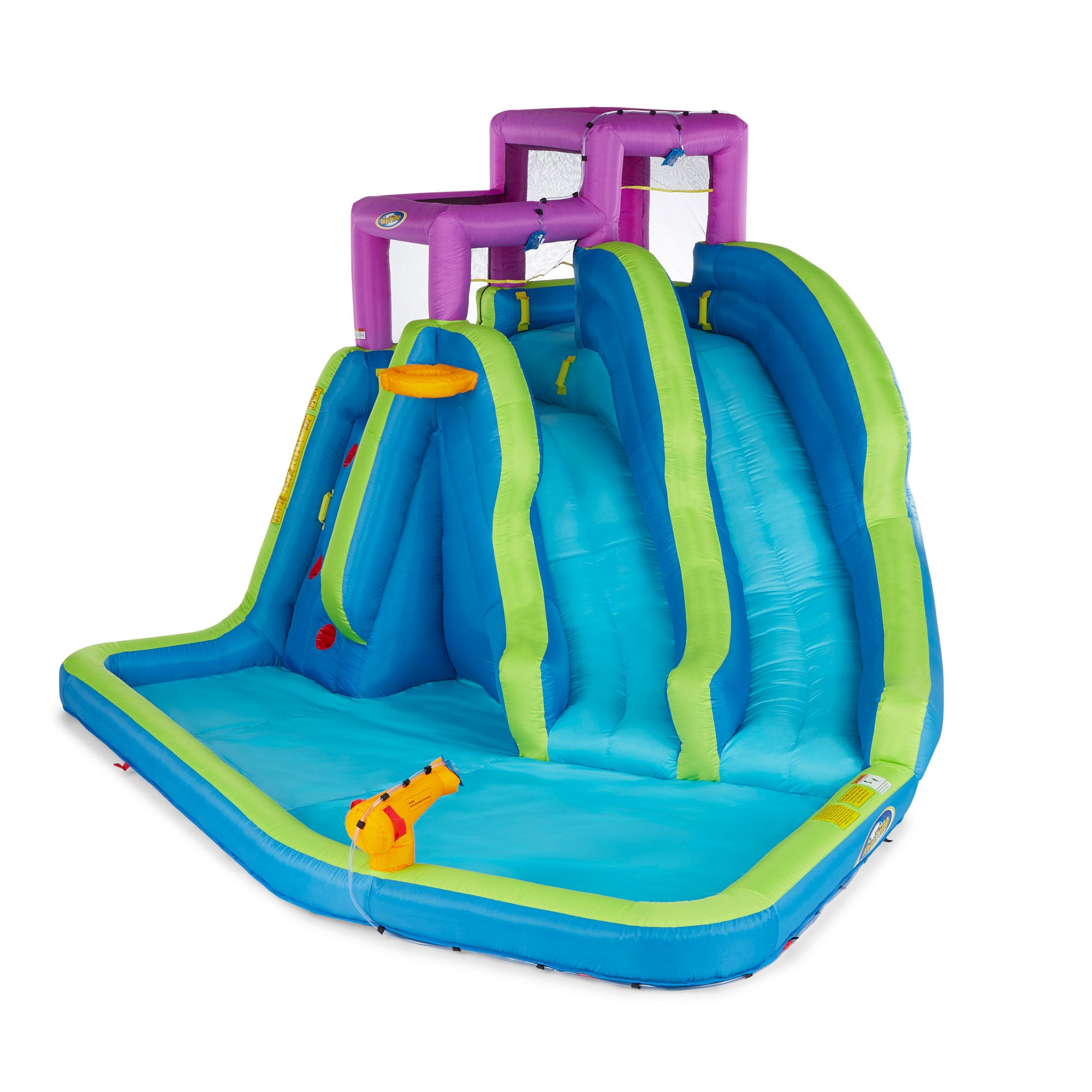 Magic Time Twin Falls Outdoor Inflatable Splash Pool Water Slide Park (Used)