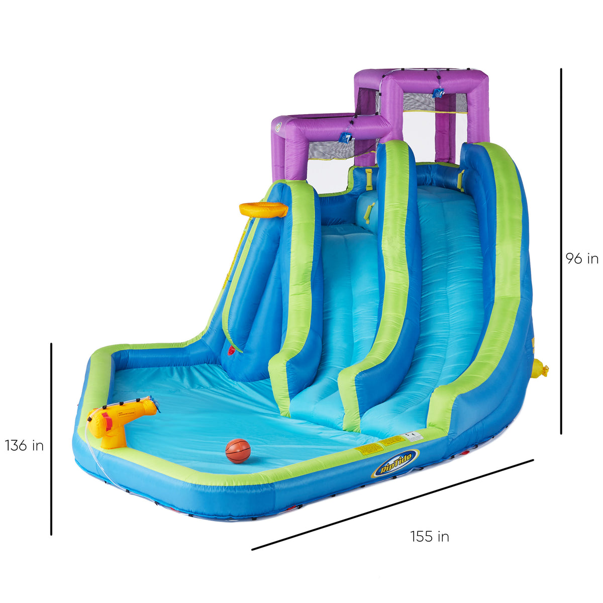Magic Time Twin Falls Outdoor Inflatable Splash Pool Water Slide Park (Used)