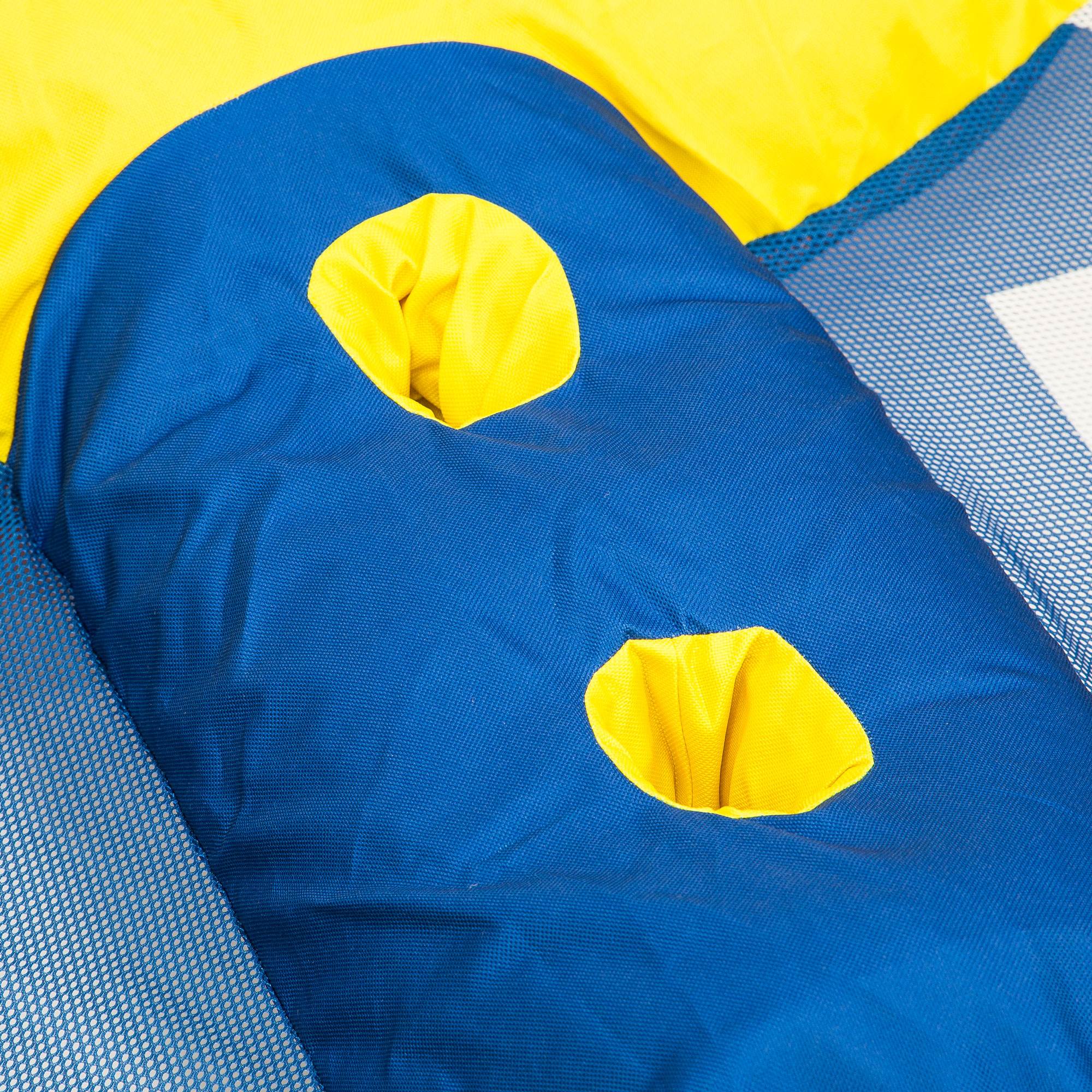 Kelsyus Big Nauti Elite 4-Person Inflatable Pool Float Tube Raft, Yellow & Blue