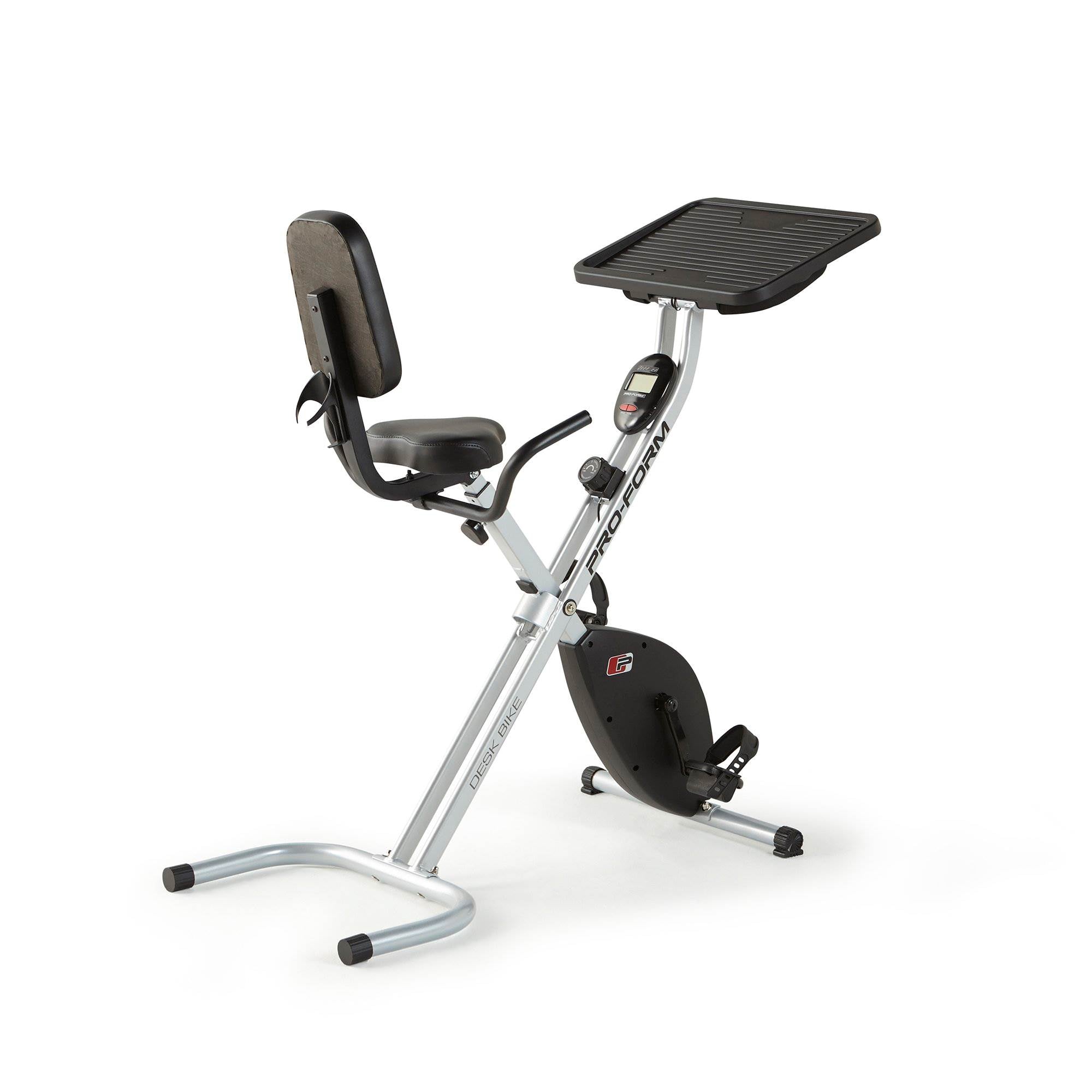 ProForm Foldable Portable Stationary Fitness Desk Exercise Bike with Desktop