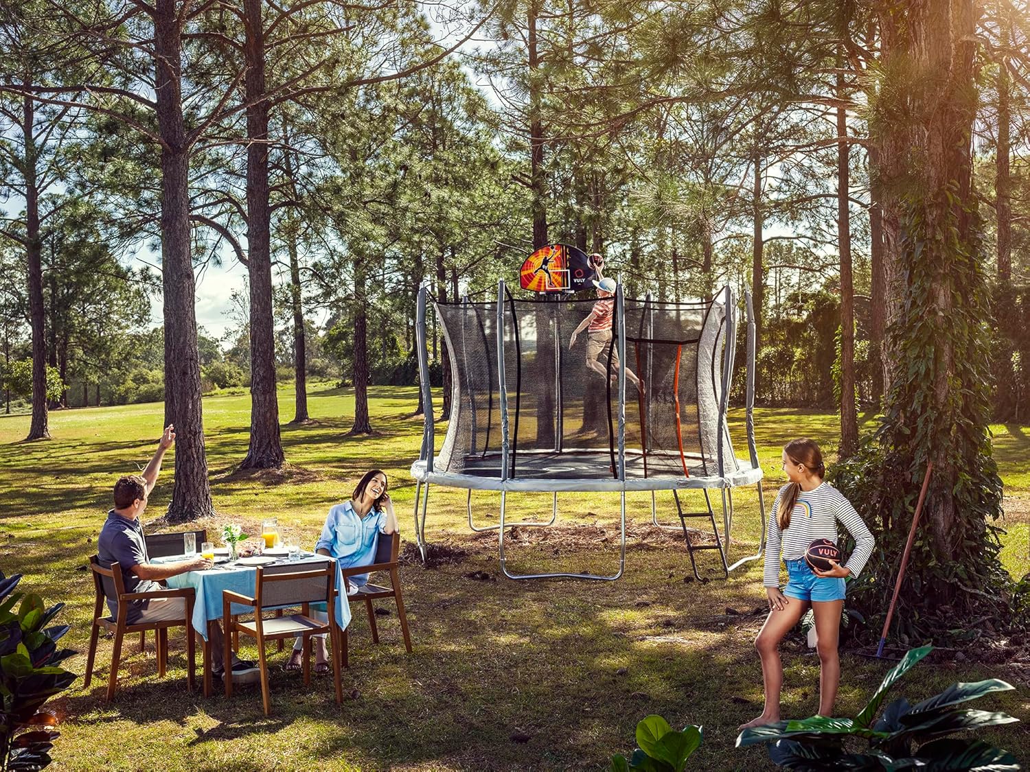 XL Ultra Box A + XL Ultra Box B + XL Ultra Box C + XL Ultra Box D + XL Ultra Box E + Vuly Trampolines Basketball Set with Backboard, Hoop, Basketball, and Air Pump + Basketball Set Adapter (Ultra) - VMInnovations