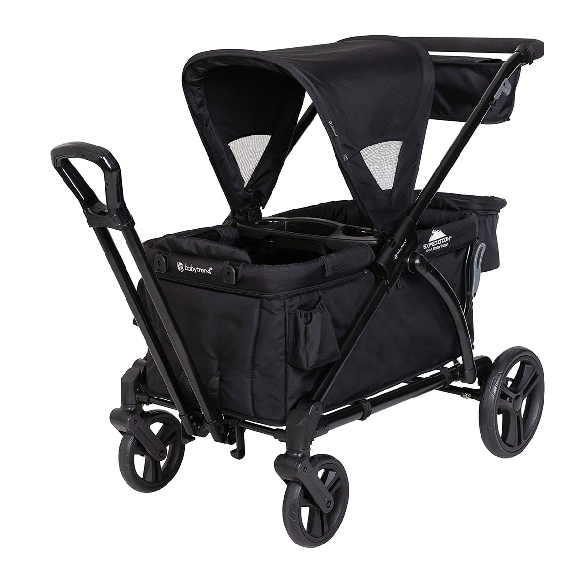 Baby Trend Expedition Push or Pull Stroller Wagon Plus w/ Canopy, Black (Used)