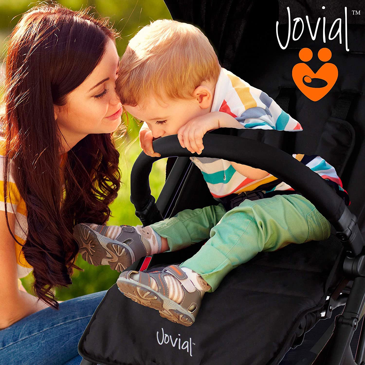 Jovial Portable Folding Lightweight Compact Baby Stroller with Travel Bag, Black - VMInnovations