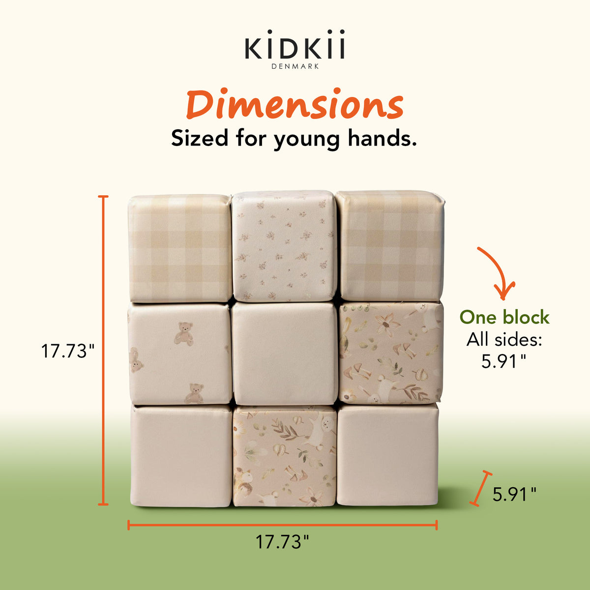 KIDKII 9pc Set Mini Builder Cubes Soft Foam Stackable Toddler Blocks (Open Box) - VMInnovations