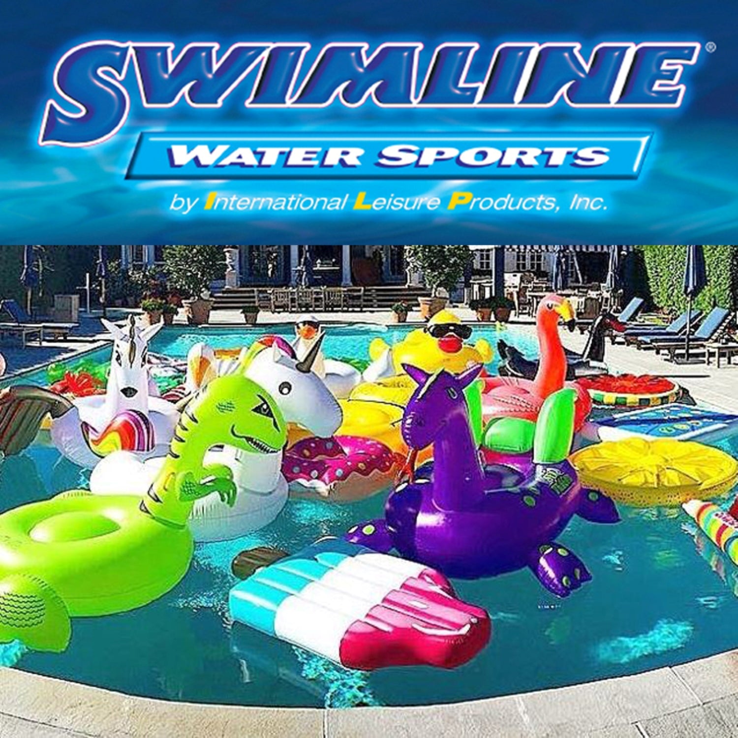 Swimline Inflatable Nylon Covered Swimming Pool U-Seat Chair Float (3 Pack) - VMInnovations