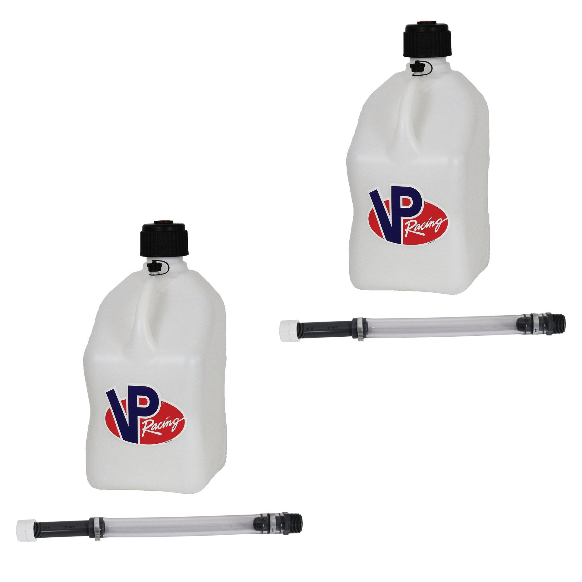 VP Racing 5.5 Gallon Motorsport Racing Liquid Jug Can and 14 Inch Hose (2 Pack)