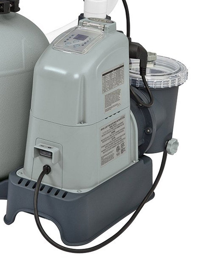 Intex 1600 GPH Saltwater & Sand Filter Set & Intex Deluxe Wall-Mounted Skimmer
