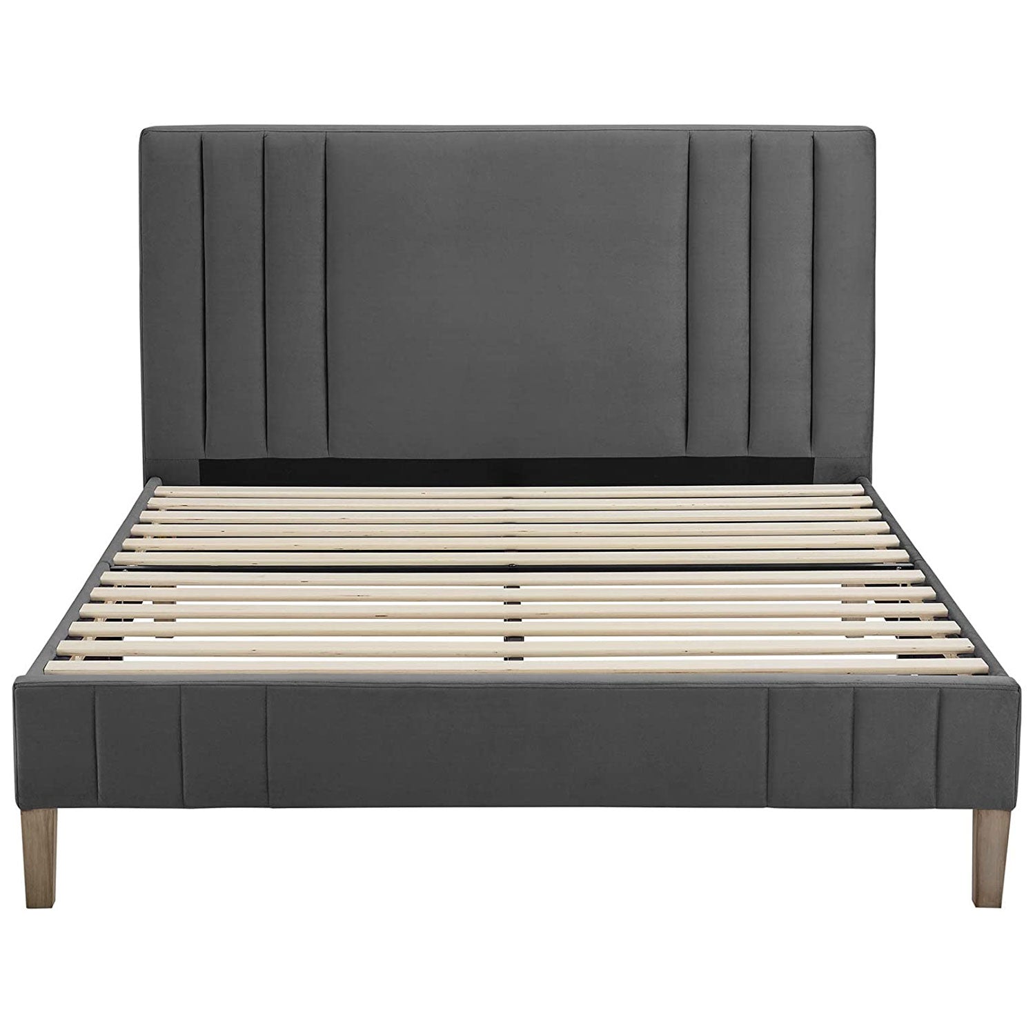 Classic Brands Chicago Tufted Upholstered Platform Bed Frame, Full, Dark Grey
