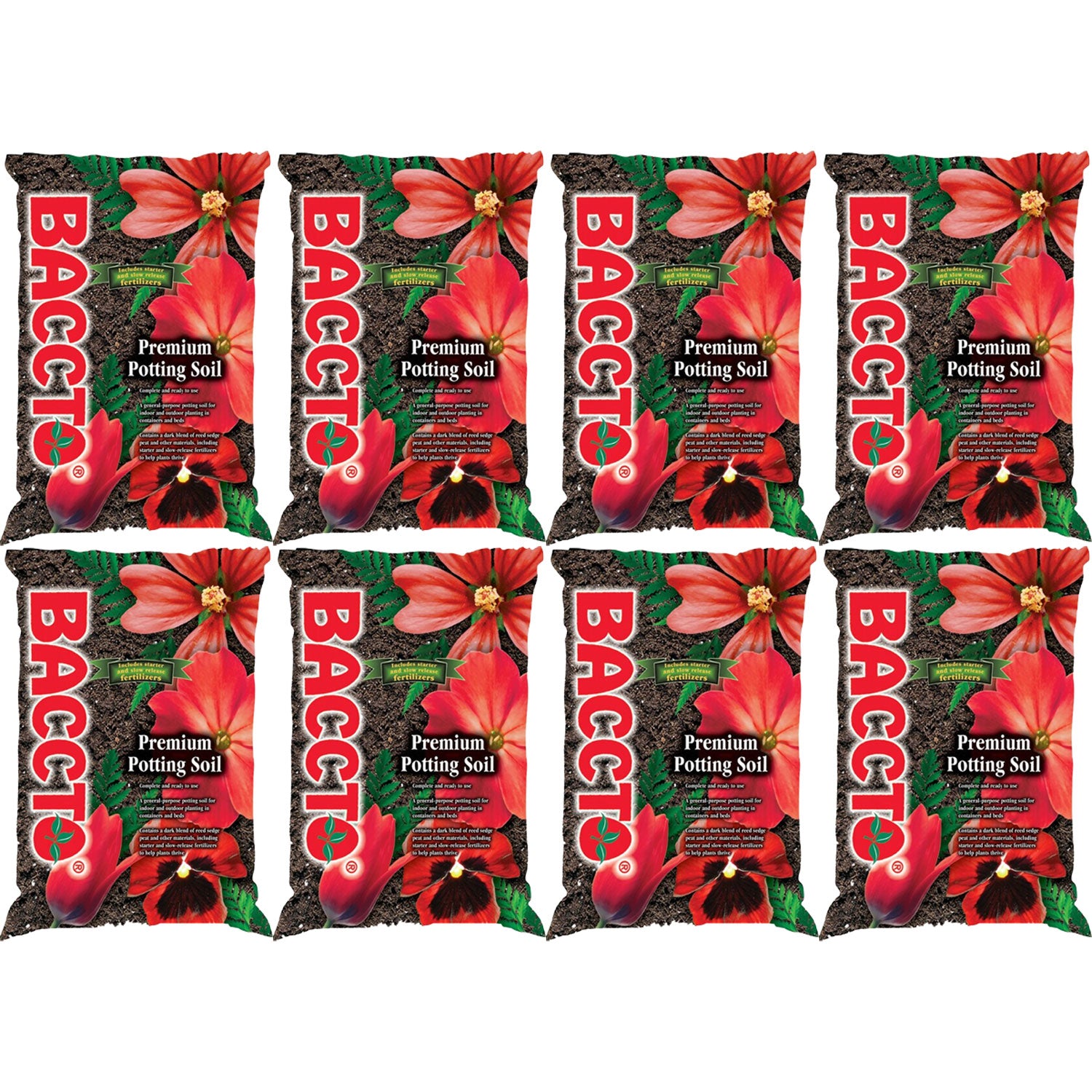 Michigan Peat All Purpose Potting Soil w Perlite Fertilizer, 50 lb (8 Pack) - VMInnovations