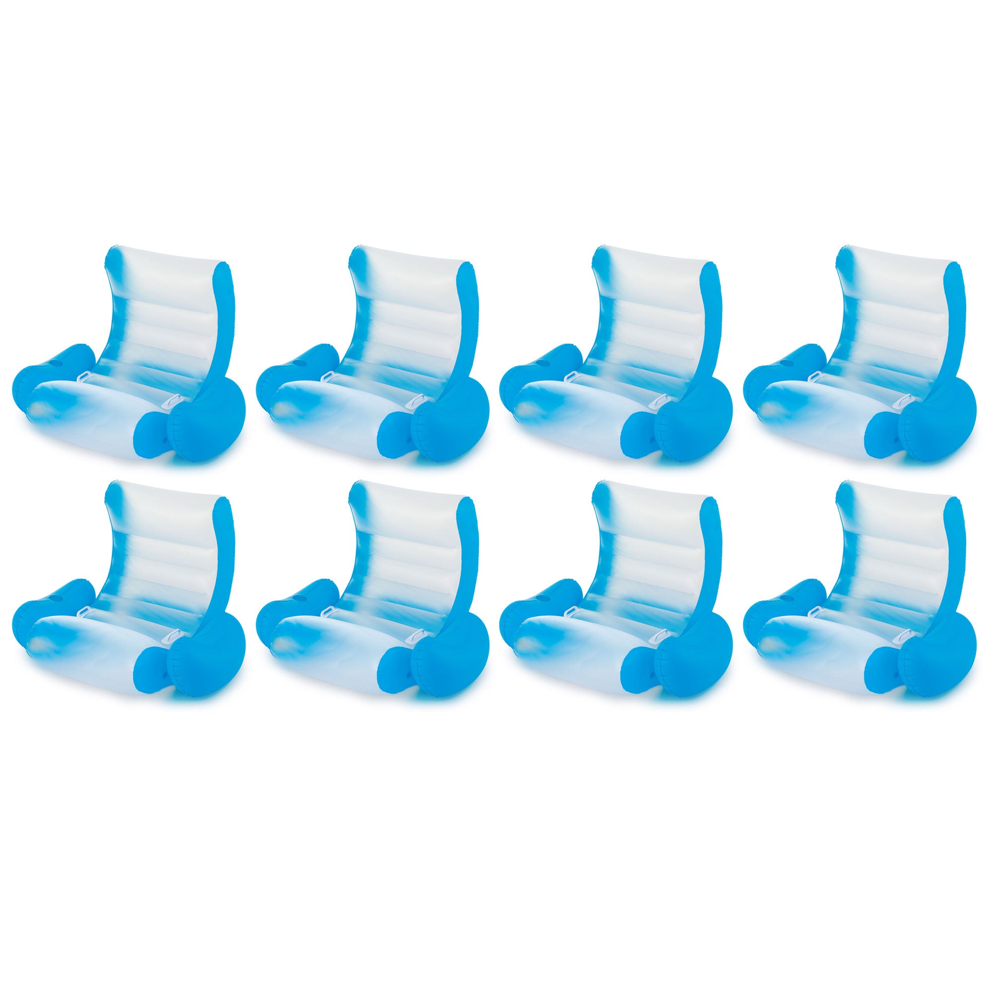 Summer Waves Inflatable Pool Rocking Chair Lounge with Aqua Glow LED (8 Pack)