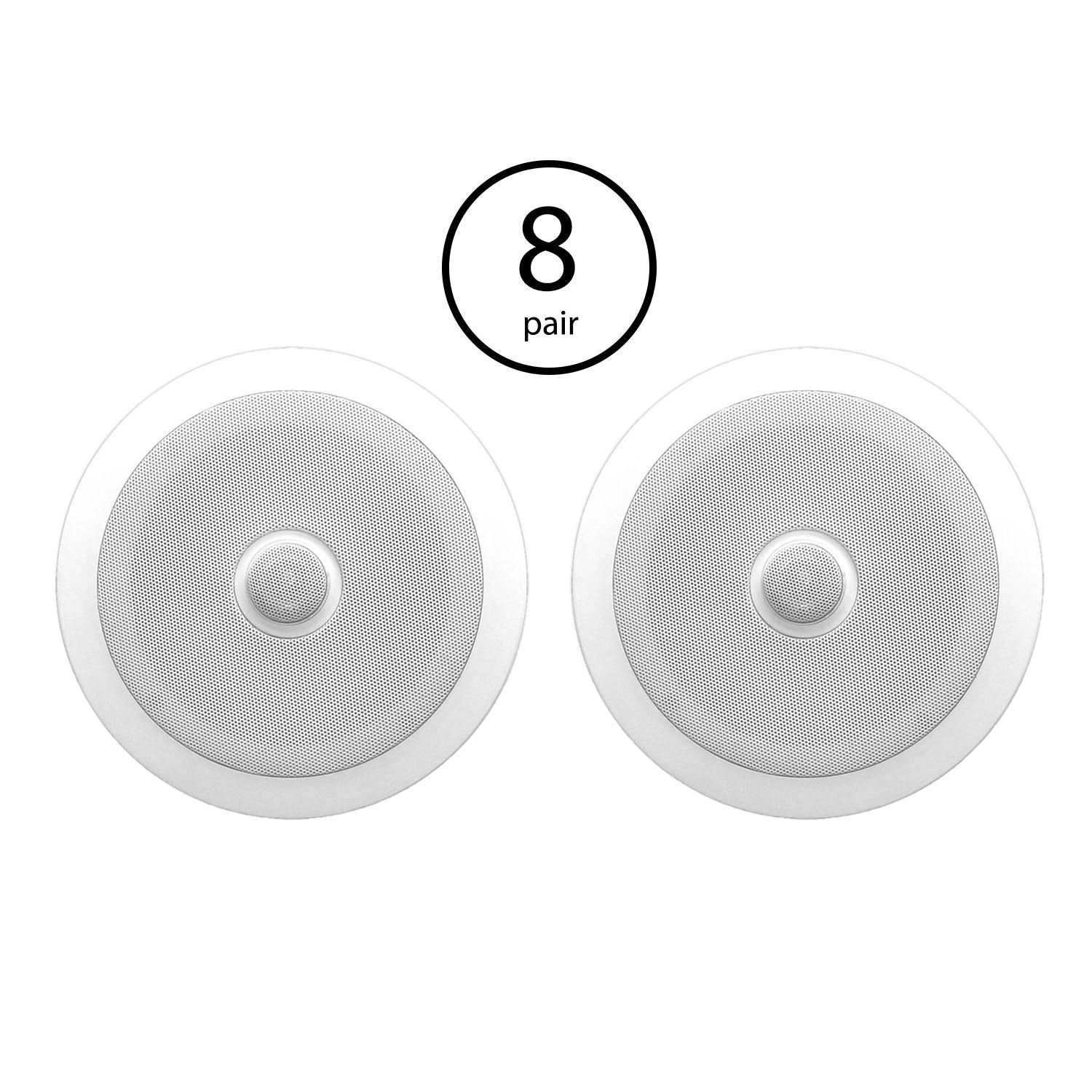 Pyle PDIC60 6.5 Inch 250 Watt 2 Way In Wall/Ceiling Home Speaker System (8 Pair)