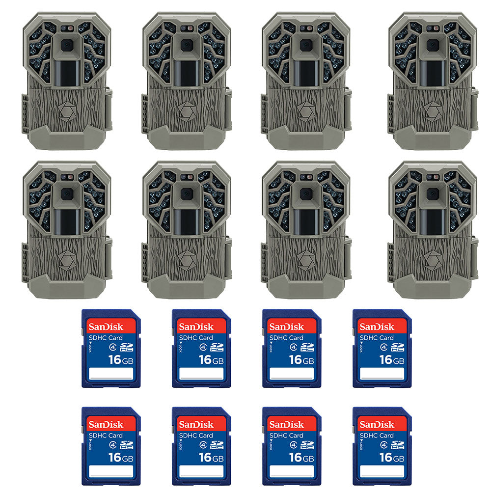Stealth Cam 12MP Game Camera (8 Pack) & SanDisk 16GB SD Memory Card (8 Pack) - VMInnovations
