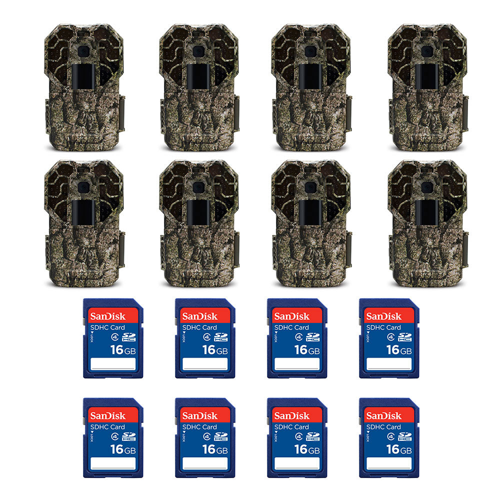 Stealth Cam G45NGX Game Camera (8 Pack) & SanDisk 16GB SD Memory Card (8 Pack) - VMInnovations