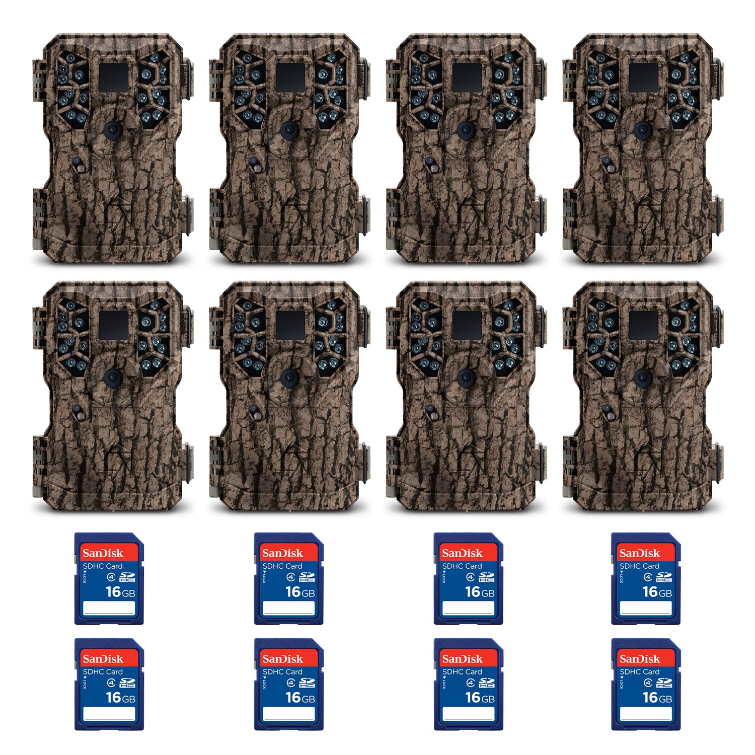 Stealth Cam 8MP Game Camera(Certified Refurbished) (8 Pk) + 16GB SD Card (8 Pk)