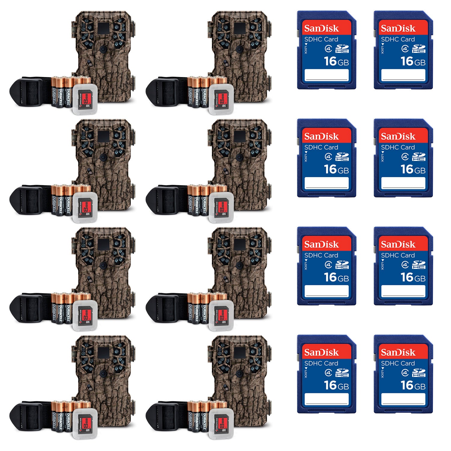 Stealth Cam 8MP Infrared Game Trail Camera (8 Pack) + 16GB Memory Card (8 Pack)