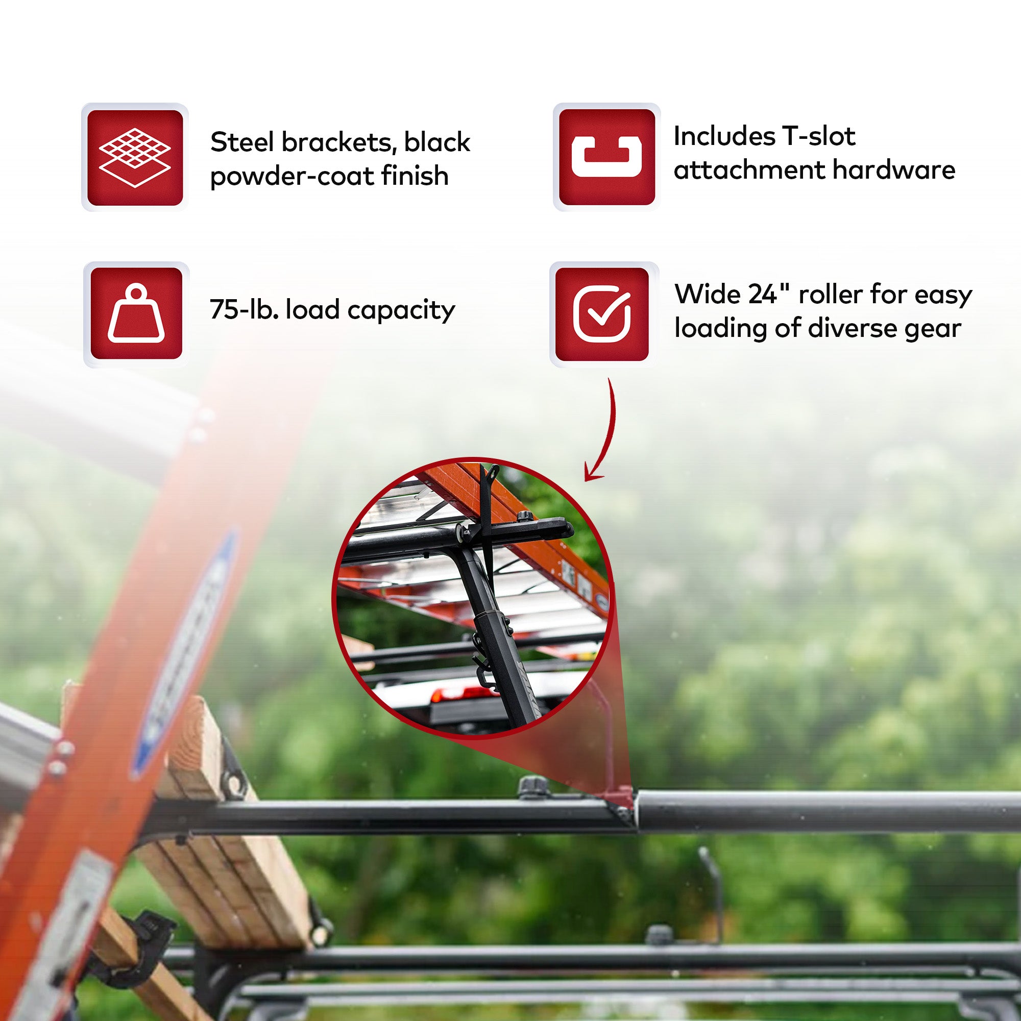 Yakima 2.5lb T-Slot Mounted Load Assist Ladder Roller, Compatible HD Bars(Used)