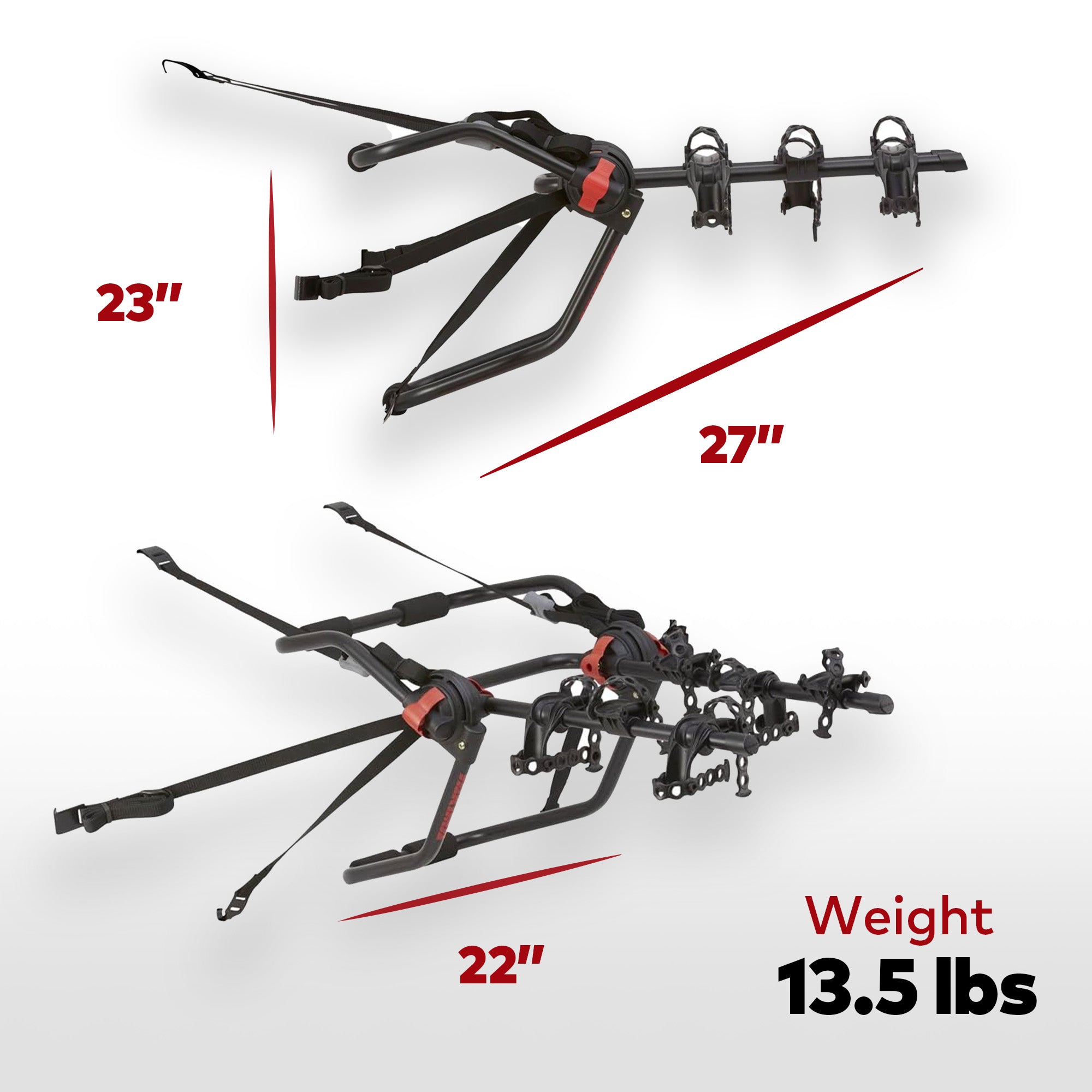 Yakima HangOut Car Trunk Compact Foldable 3 Bicycle Mount Rack, Black (Used) - VMInnovations