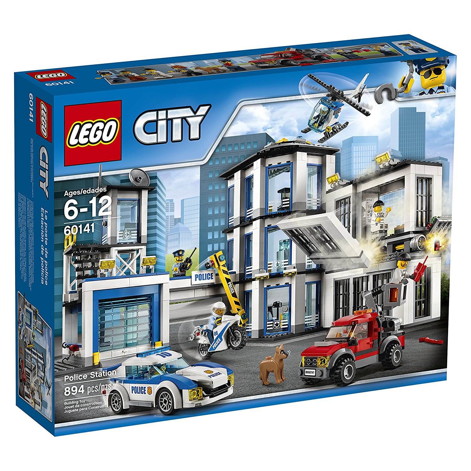 LEGO City Police Station Car Helicopter Motorbike Building Play Set (Open Box)