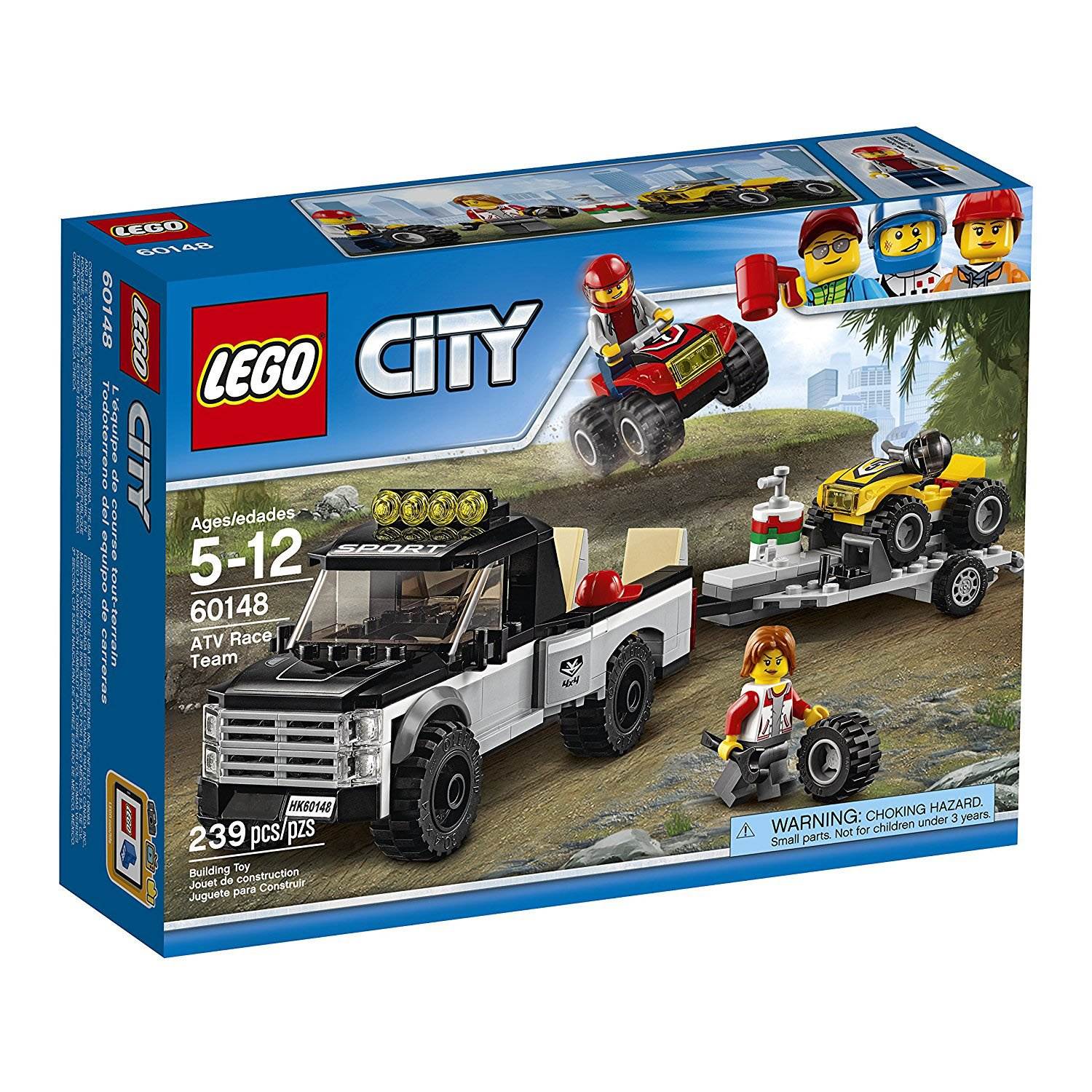 LEGO City Great Vehicles ATV Race Team, 4 Wheeler Building Set Kit (Open Box)