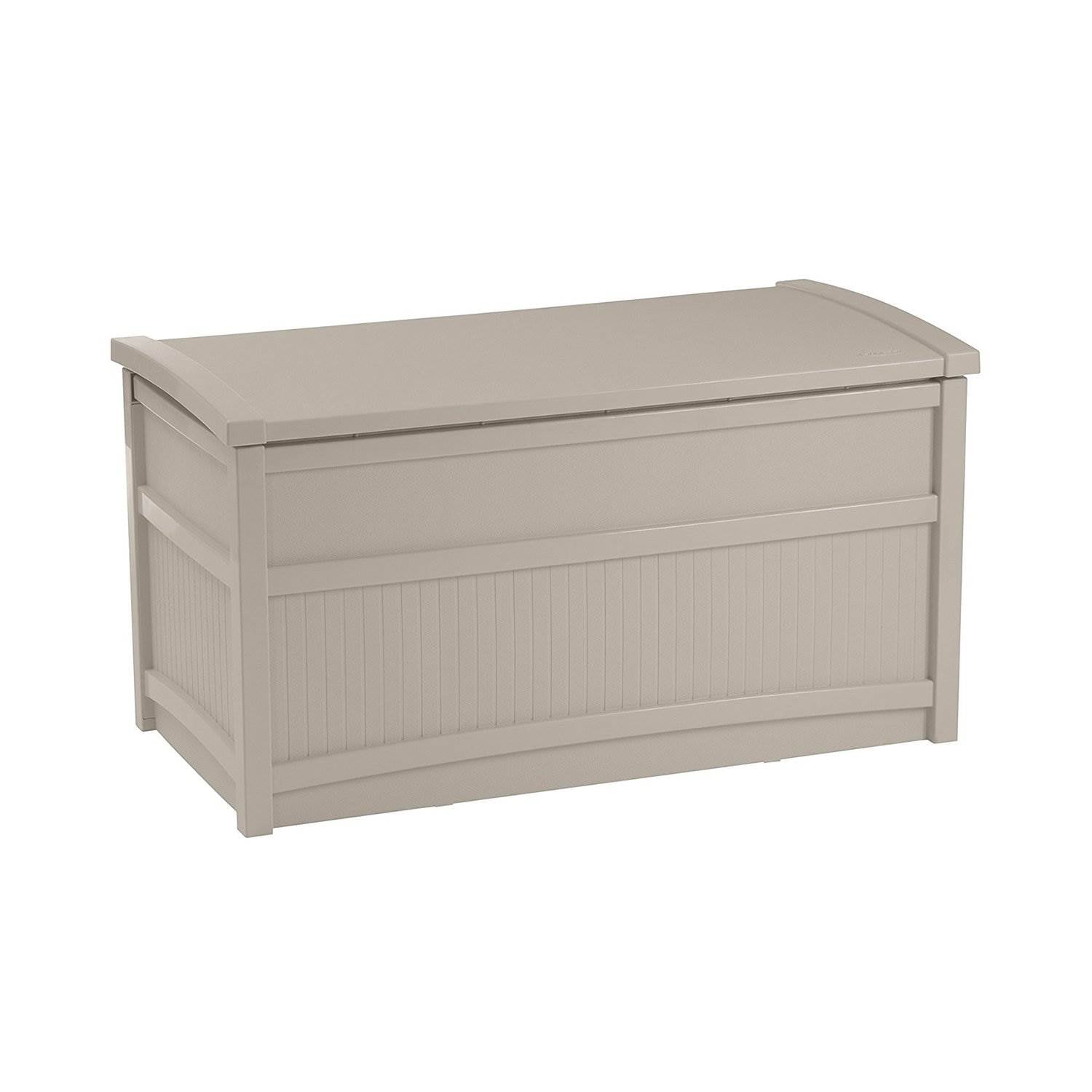 Suncast 50 Gal Stay Dry Resin Outdoor Storage Box w/ Seat Light Taupe (Open Box)